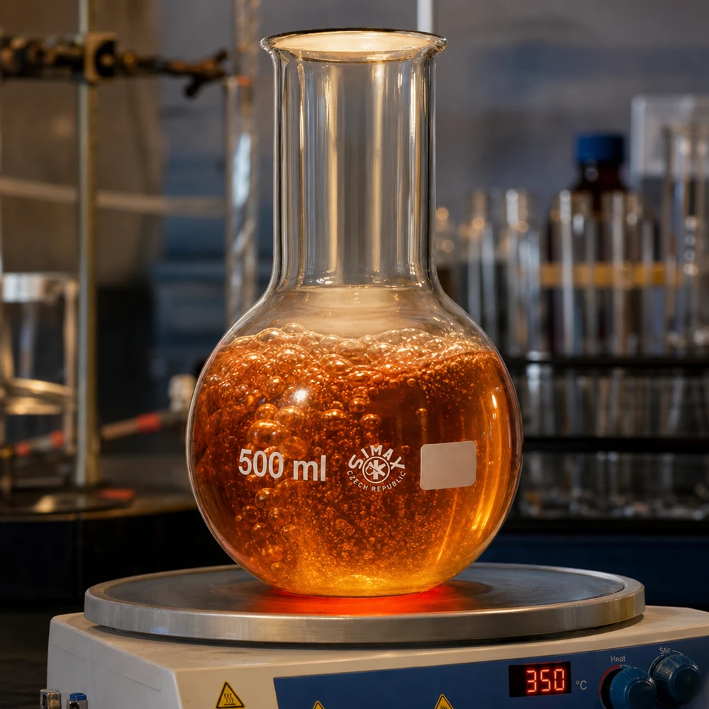 Beuta da 500 ml a collo largo Pallone da 500 ml a parete spessa in vetro resistente alla temperatura per esperimenti di laboratorio sicuri