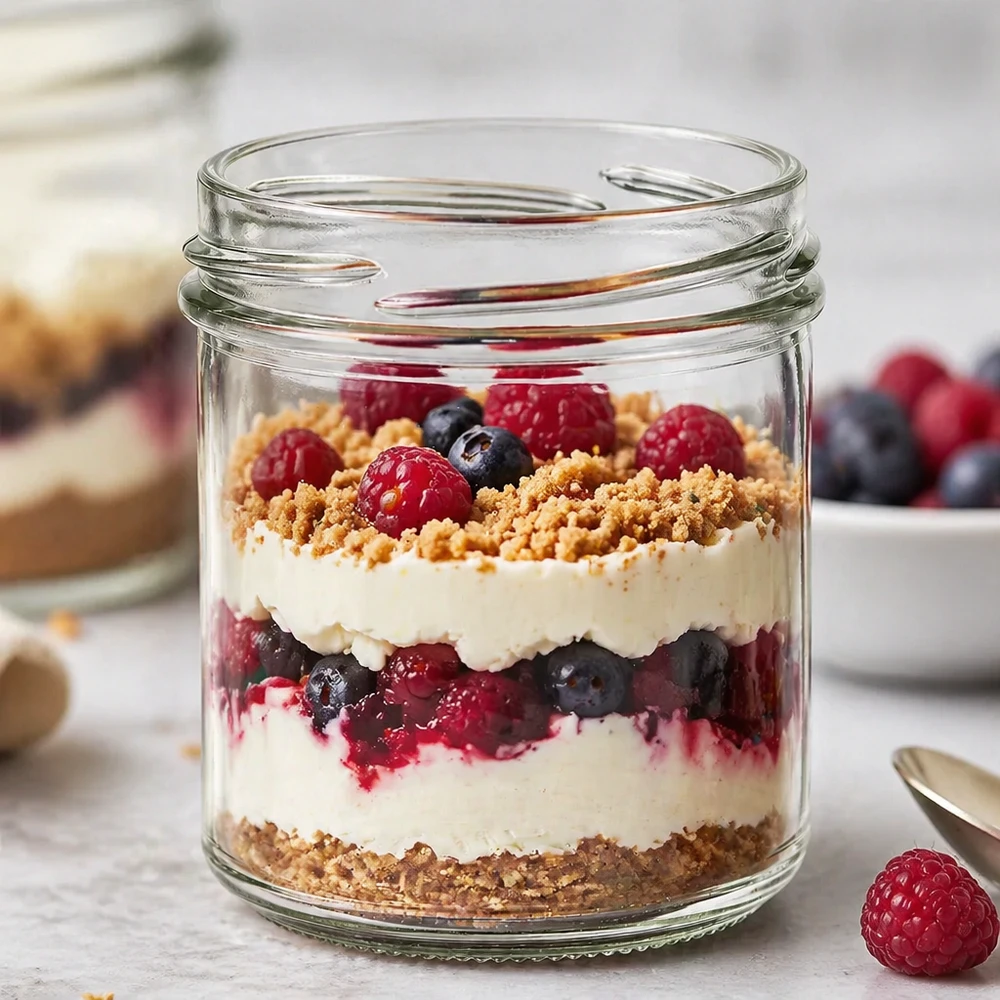 UNiTWIST Sturz167 - Capacità 167ml TO66 Bicchieri UNiTWIST da 167 ml con dessert a strati di frutti di bosco, mascarpone e briciole di biscotti come applicazione del prodotto