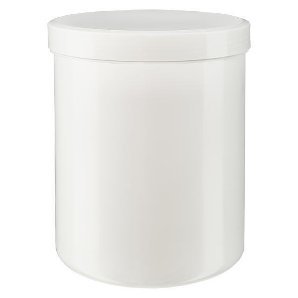 Vasetto per unguenti 1000g bianco con tappo a vite bianco (PP)