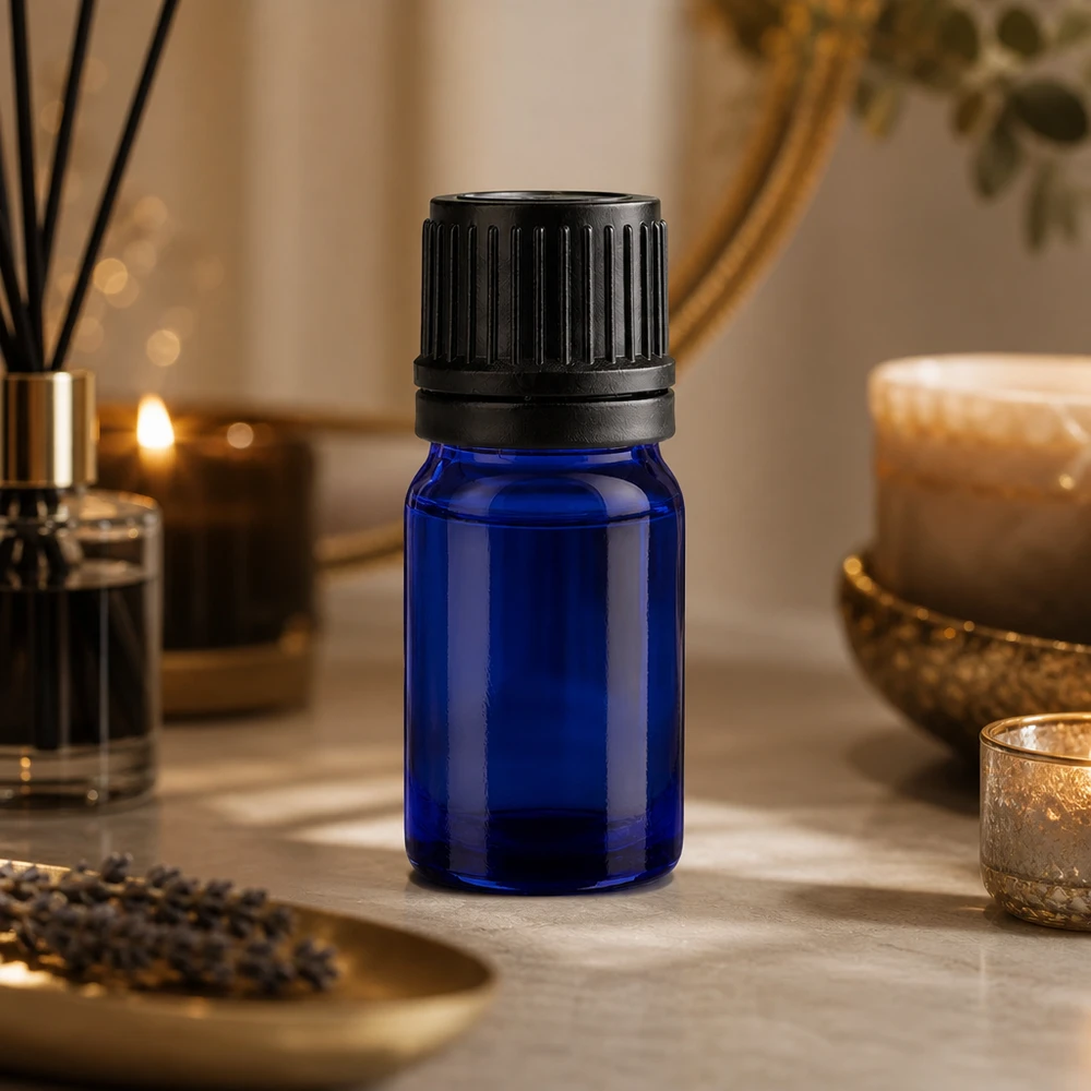 Bottiglia da 5ml 11mm SV nero OV BlueLine UT18/5 Pratico flacone da 5 ml dal design elegante, perfetto per i viaggi e gli spostamenti