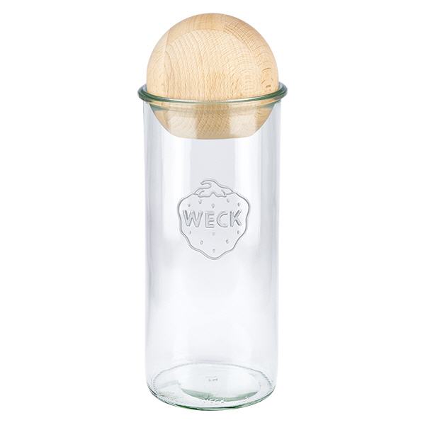 Bicchieri da 1500ml WECK RR100 con sfera in legno di faggio