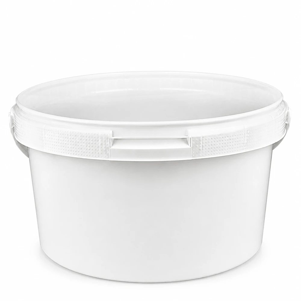 Secchio compatto in plastica PP bianca, capacità 3,5 L, senza coperchio