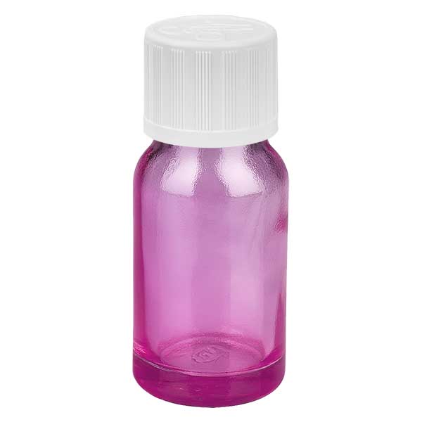 Flacone da 10 ml con tappo a vite bianco da 11 mm a prova di bambino PurpleLine UT18/10