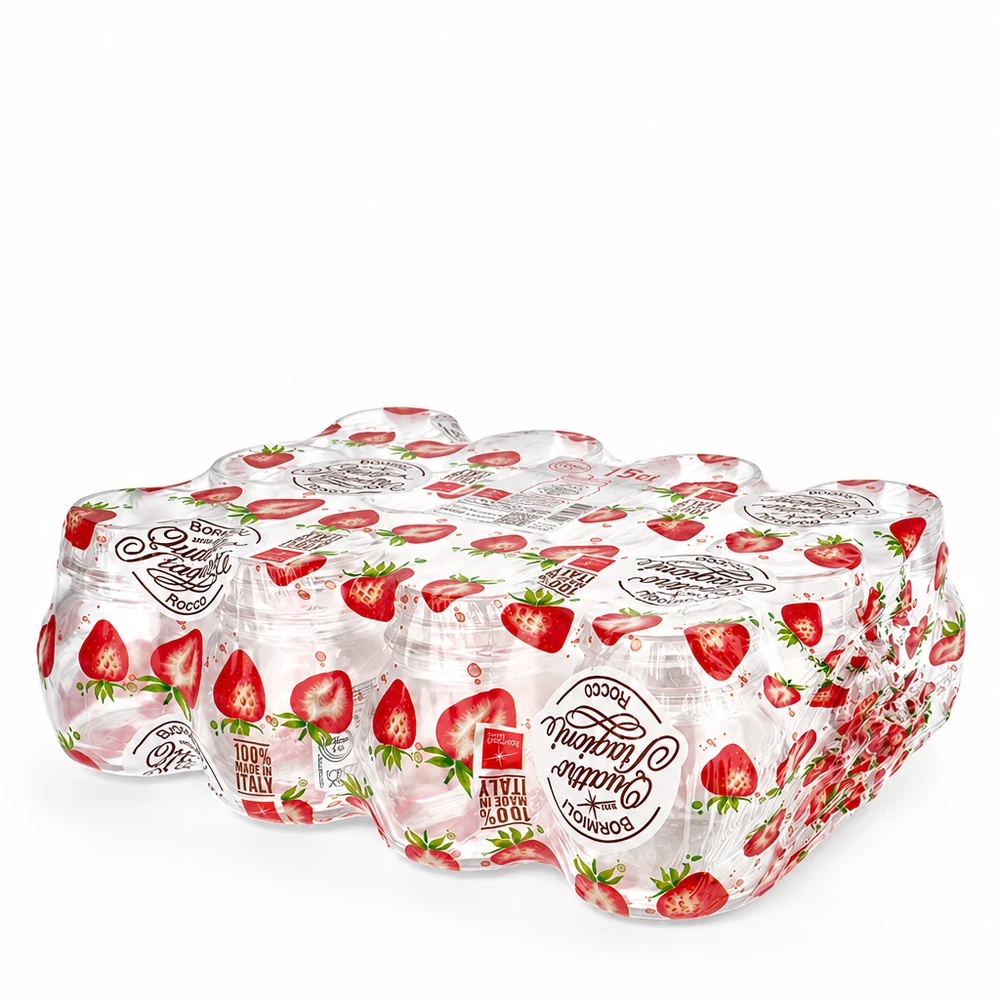 Quattro Stagioni barattoli rotondi da 150 ml con coperchio a forma di fragola in un set di 4 barattoli per conservare e inscatolare