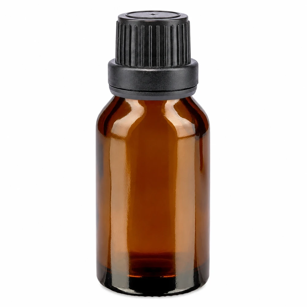 Bottiglia da farmacia marrone da 30ml. SV OV nero/11mm ApoGlas Flacone da farmacia in vetro marrone da 30 ml con tappo a vite nero e sigillo di integrità