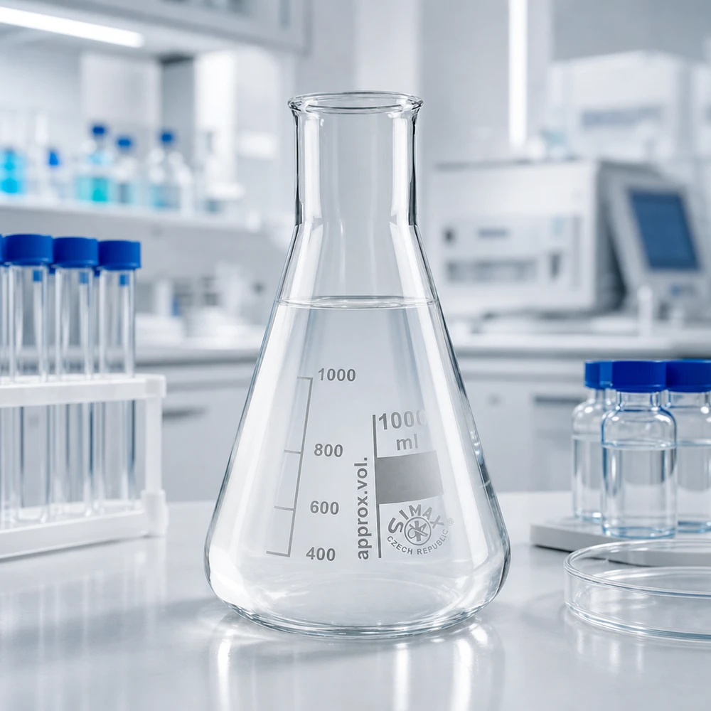 Beuta da 100 ml a collo largo Piccola beuta da 100 ml a collo largo ideale per microanalisi e preparazione di campioni