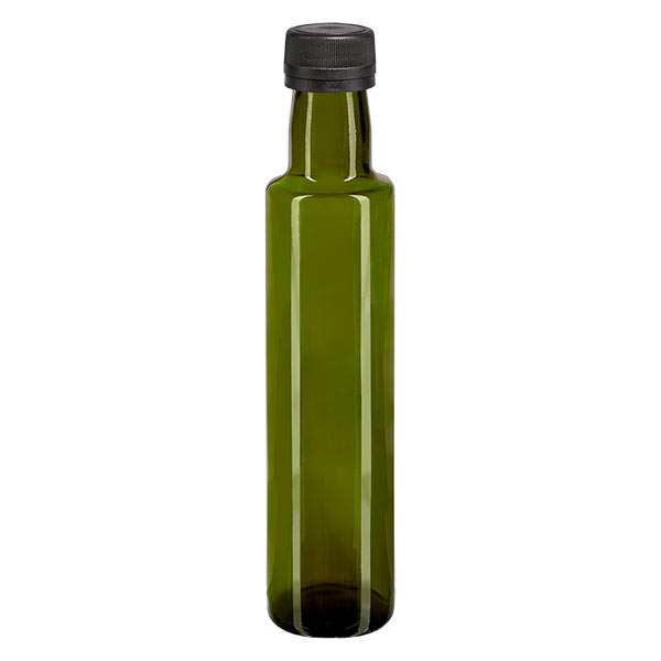 Bottiglia da 250 ml con tappo a vite verde oliva e nero Bottiglia da 250 ml con tappo a vite verde oliva e nero