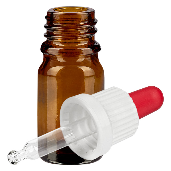 Bottiglia per pipette da 5 ml bianco/rosso OV BrownLine UT18/5