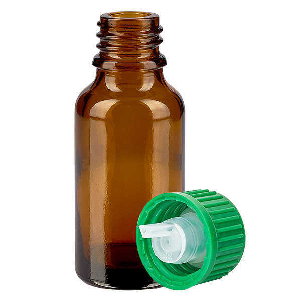 Flacone contagocce da 20 ml 0,8 mm verde STD BrownLine UT18/20