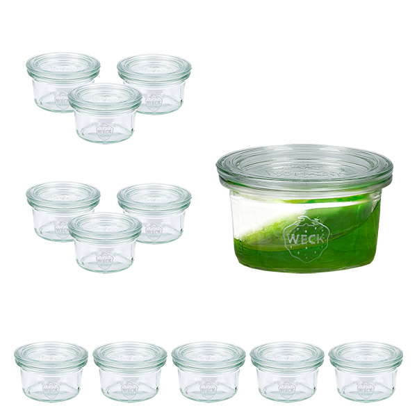 Set di 12 tumbler Weck da 50 ml con 12 coperchi in vetro