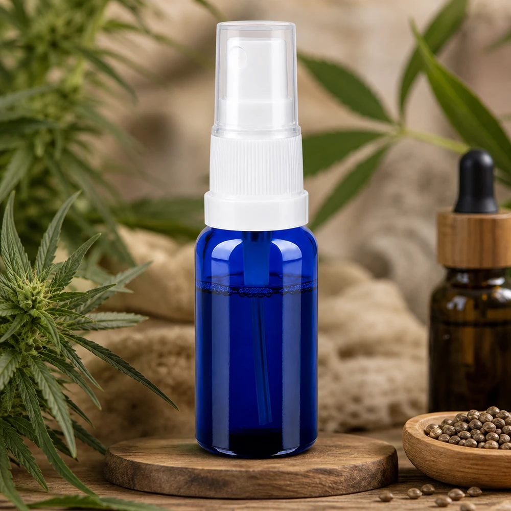 Flacone spray da 20 ml bianco/trasparente STD BlueLine UT18/20 Piccola bottiglia di vetro da 20 ml in blu con pratica testina spray per cosmetici fai da te