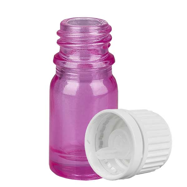Flacone contagocce da 5 ml 0,7 mm bianco Originality tappo a vite PurpleLine UT18/5