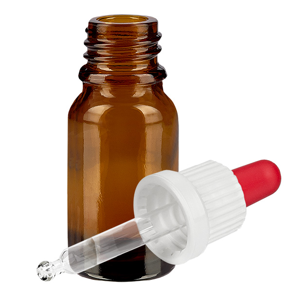 Flacone per pipette da 10 ml bianco/rosso OV BrownLine UT18/10