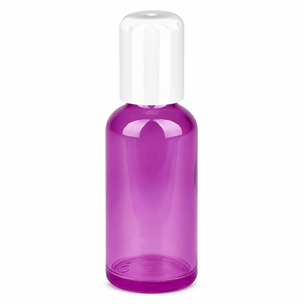Flacone roll-on da 50 ml bianco Standard PurpleLine UT18/50 Flacone roll-on deodorante da 50 ml vuoto in vetro viola per auto-riempimento