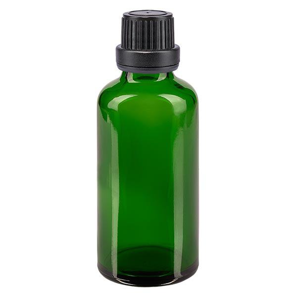 Flacone contagocce verde da 50ml OV nero/2mm ApoGlas