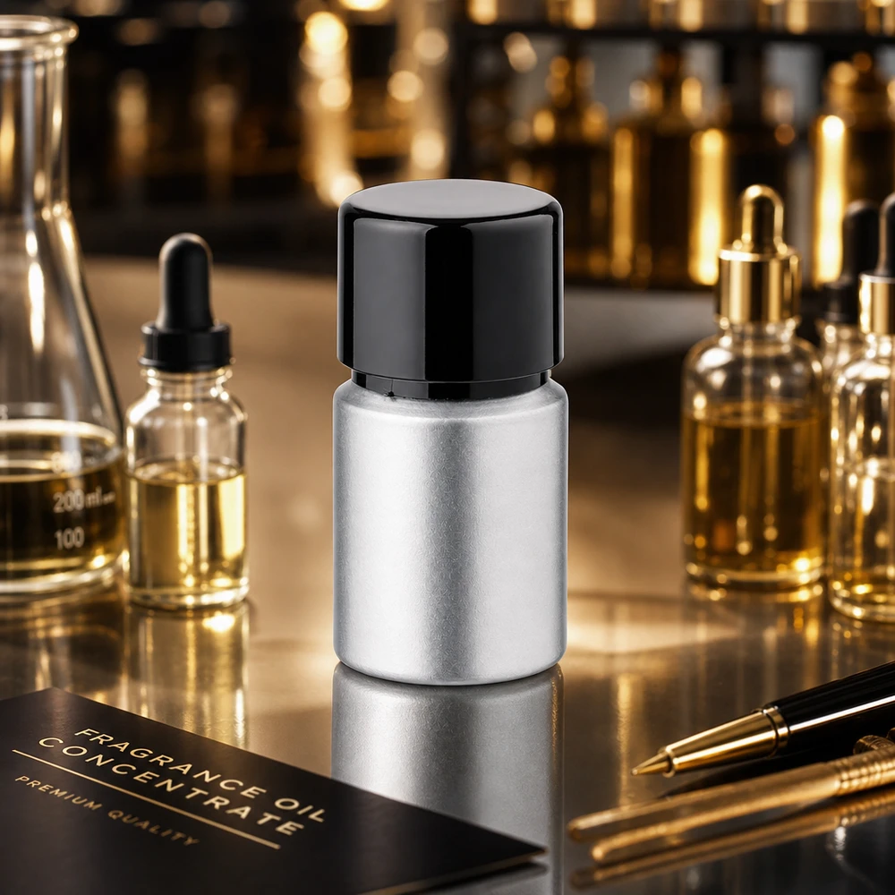 Flacone in alluminio colorato da 10ml con tappo a vite Pratico flacone in alluminio da 10 ml con texture macchiata: una porzione perfetta per sieri e concentrati di bellezza.