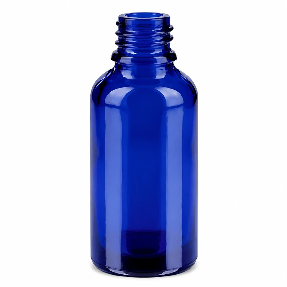Bottiglia da 30ml 11mm SV bianco OV BlueLine UT18/30 Pratico flacone in vetro blu da 30 ml ideale per l'aromaterapia e la cosmesi naturale