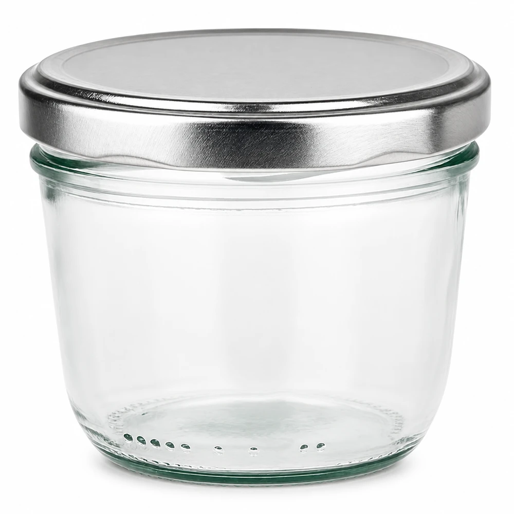 Bicchieri da 230 ml con coperchio BasicSeal argento UNiTWIST Bicchieri da 230 ml con coperchio BasicSeal argento vaso da conserva trasparente vuoto vaso da marmellata