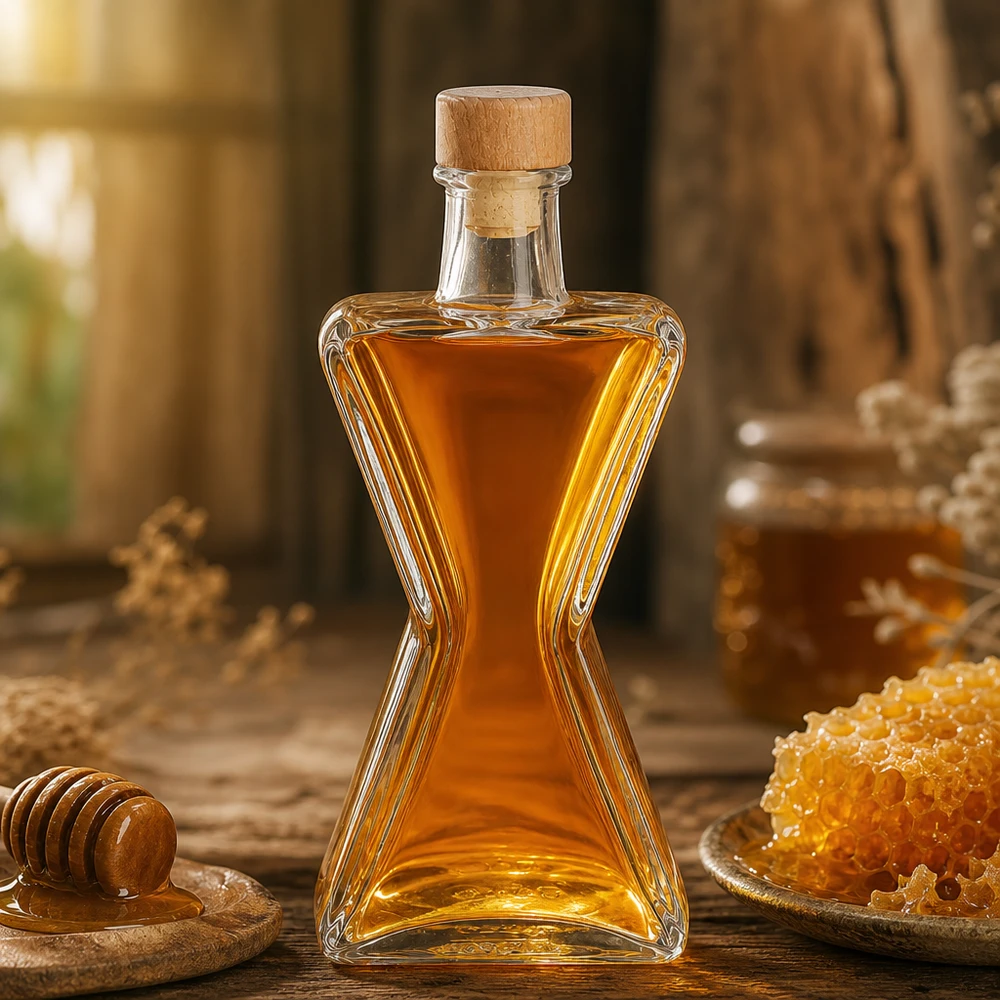 Bottiglia in vetro da 200 ml Star con tappo in sughero con impugnatura in legno UNiTWIST® Bottiglia in vetro da 200 ml Star con tappo in sughero con impugnatura in legno UNiTWIST®