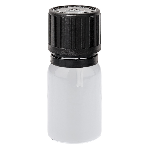 Flacone contagocce da 5 ml 1 mm nero Tappo di sicurezza per bambini Simbolo di avvertenza per non vedenti WhiteLine UT18/5