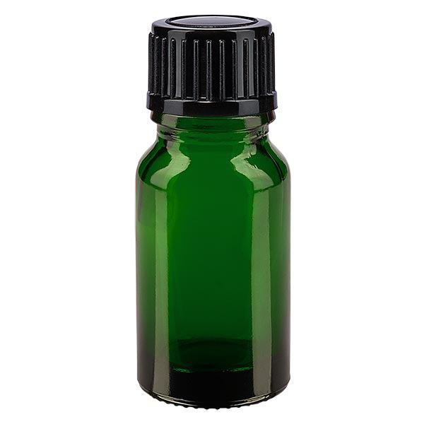 Bottiglia da farmacia verde da 10ml. SV STD nero/11mm ApoGlas Bottiglia da farmacia verde da 10ml. SV STD nero/11mm ApoGlas