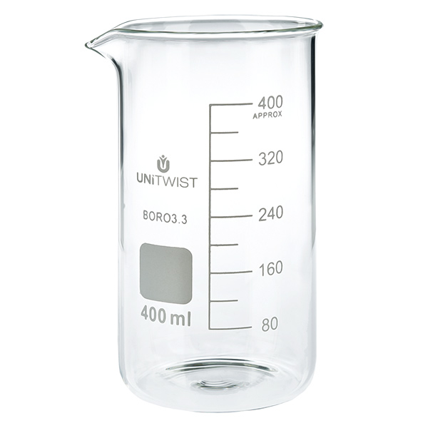 Bicchiere 400ml borosilicato, stampo alto UNITWIST Bicchiere 400ml borosilicato, stampo alto UNITWIST