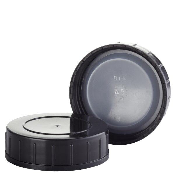 Tappo a vite nero in PPN 45mm (DIN 45)