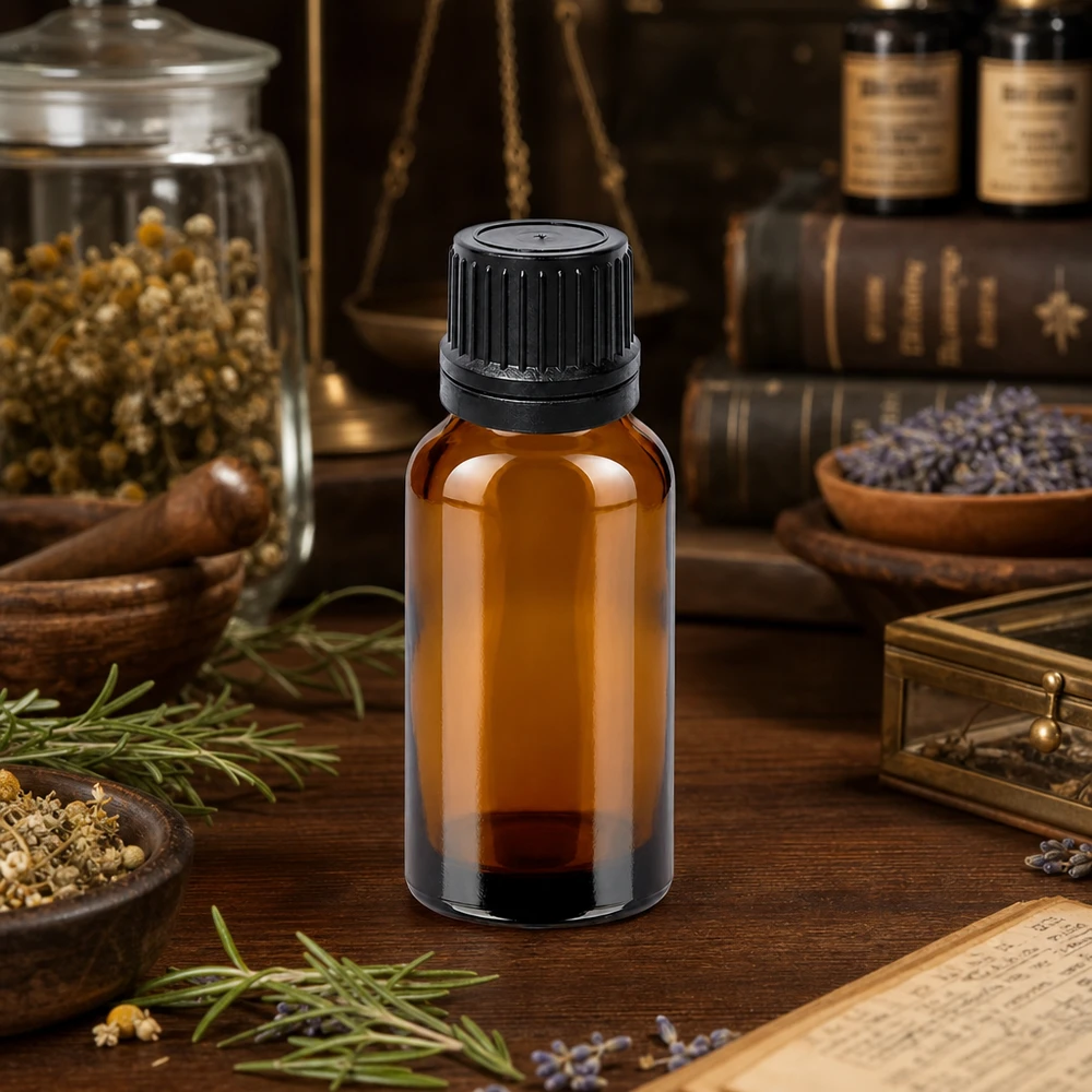 Flacone contagocce da 20 ml 1mm nero OV BrownLine UT18/20 Flacone contagocce ricaricabile da 20 ml con tappo OV, perfetto per i kit da viaggio e l'aromaterapia mobile