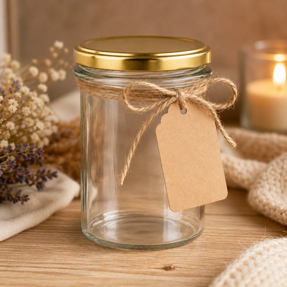 Bicchieri da 230 ml con coperchio BasicSeal oro UNiTWIST Bicchieri da 230 ml con coperchio BasicSeal dorato UNiTWIST decorativo con cordoncino di iuta e cartellino di carta come idea regalo