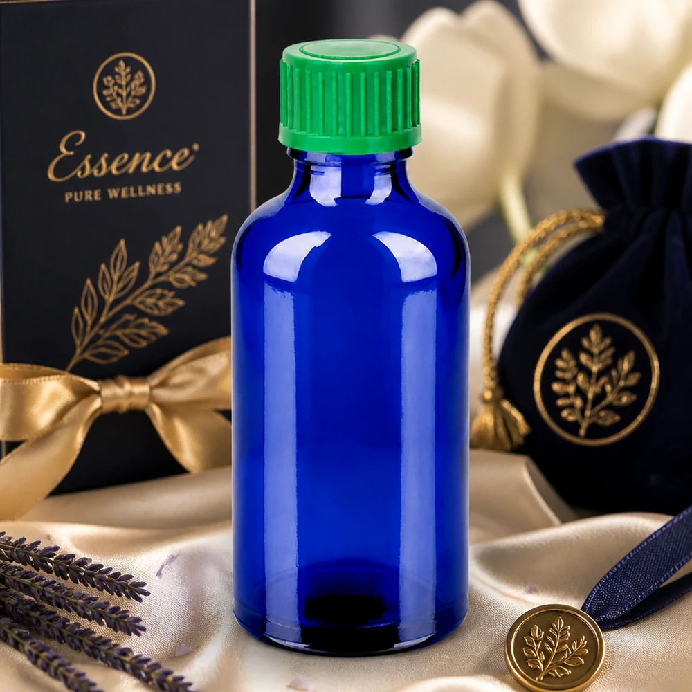 Flacone contagocce da 50 ml 0,8 mm verde STD BlueLine UT18/50 Flacone da 50 ml in vetro cobalto protetto dai raggi UV con inserto contagocce di precisione