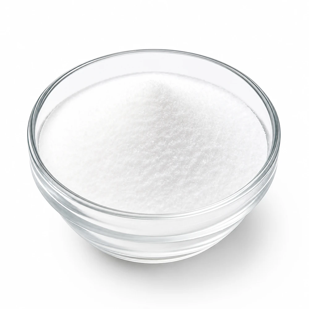 500g di acido citrico Doktor-Klaus Acido citrico Doktor-Klaus 500 g di polvere bianca cristallina in un piatto di vetro trasparente