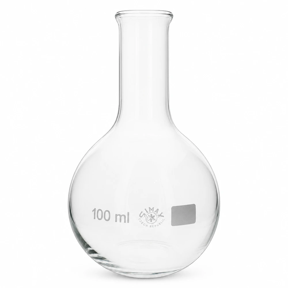 Matraccio da 100ml a collo stretto Matraccio da 100 ml con collo stretto per misurazioni precise