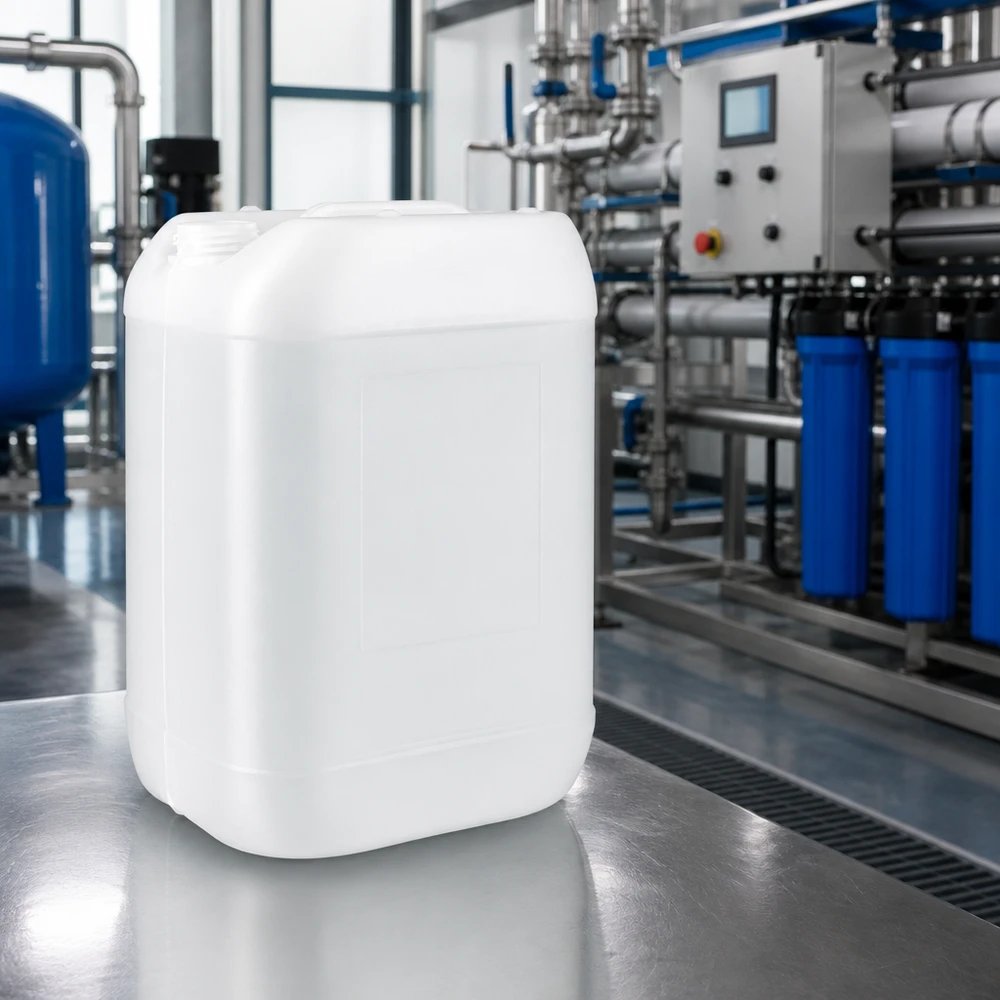 Tanica 25 litri senza tappo Robusto contenitore in HDPE da 25 litri senza coperchio, adatto al trattamento industriale dell'acqua