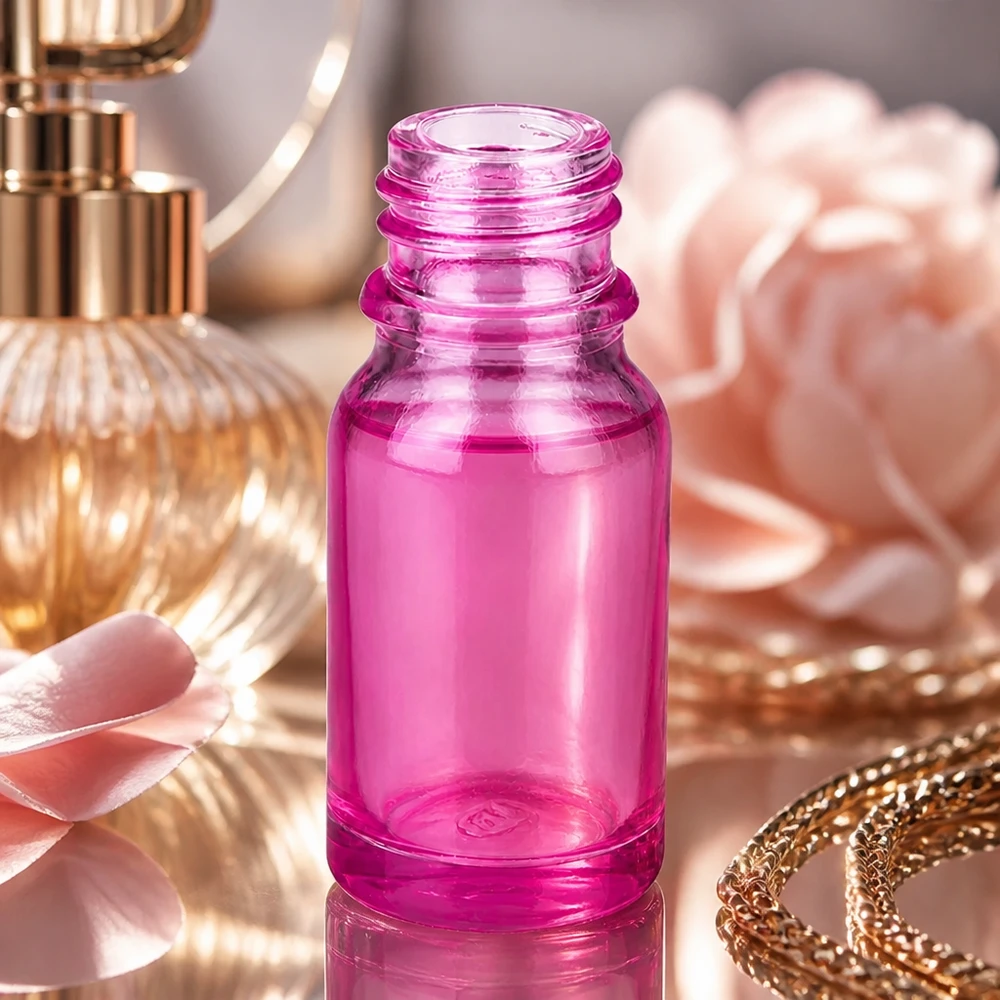 Flacone da farmacia da 10 ml PurpleLine UT18/10 UNiTWIST Flacone in vetro di alta qualità PurpleLine UT18/10 UNiTWIST da 10 ml in rosa trasparente per cosmetici naturali