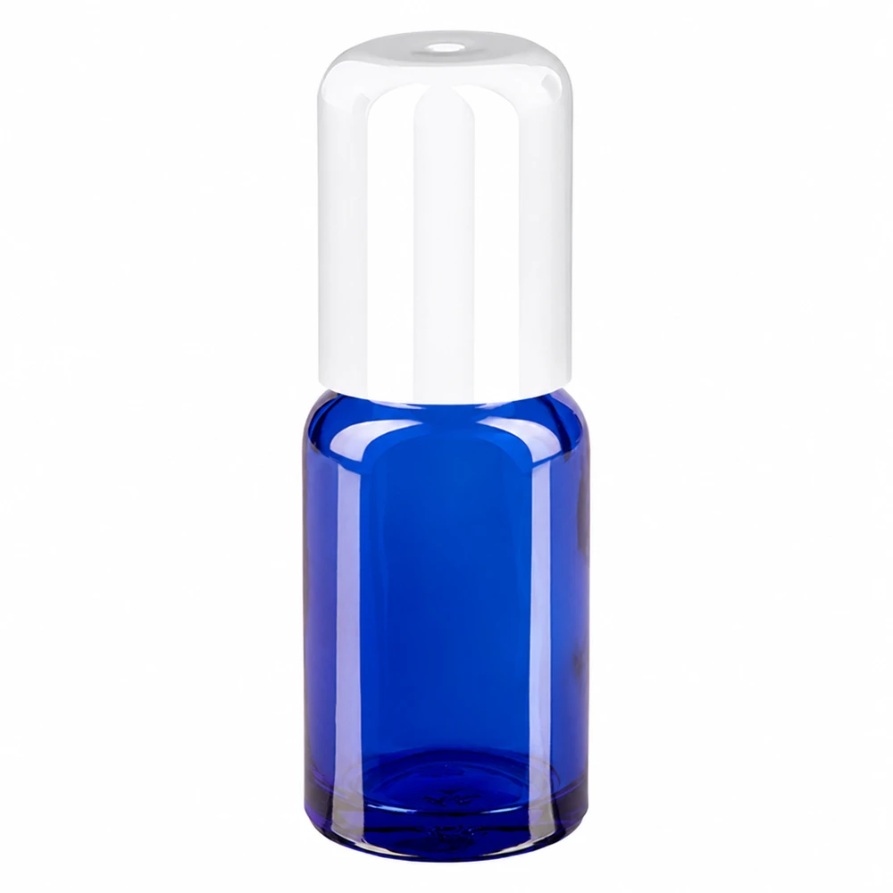 Flacone roll-on da 10 ml bianco STD BlueLine UT18/10 STD BlueLine UT18/10 Flacone Roll-On 10ml bianco in vetro blu di alta qualità