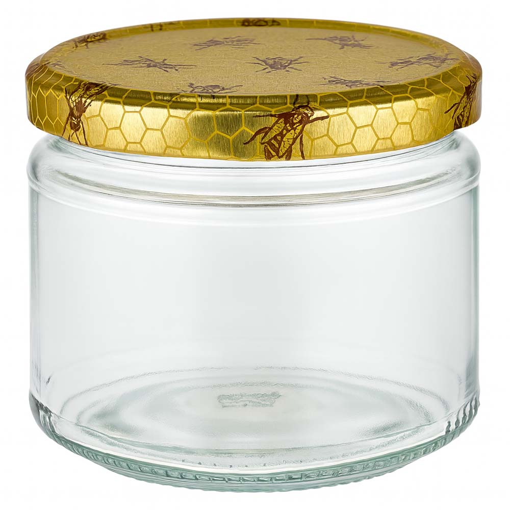 Barattolo rotondo da 330 ml + coperchio BasicSeal a nido d'ape UN...