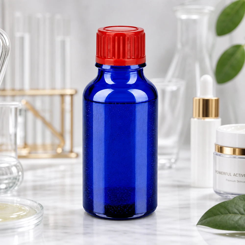 Flacone da 20ml 11mm SV rosso STD BlueLine UT18/20 Flacone versatile in vetro blu da 20 ml con chiusura a filetto standard per varie applicazioni