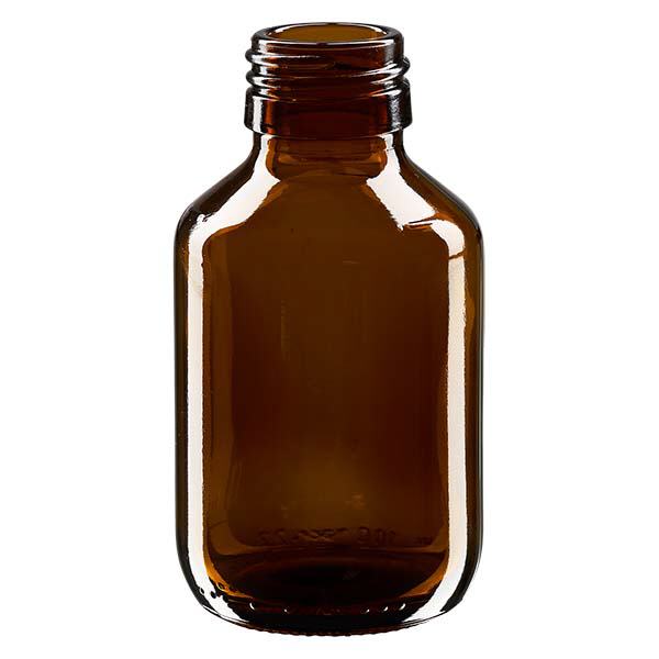 Flacone per medicinali da 100ml marrone, senza tappo PP28 ApoGlas