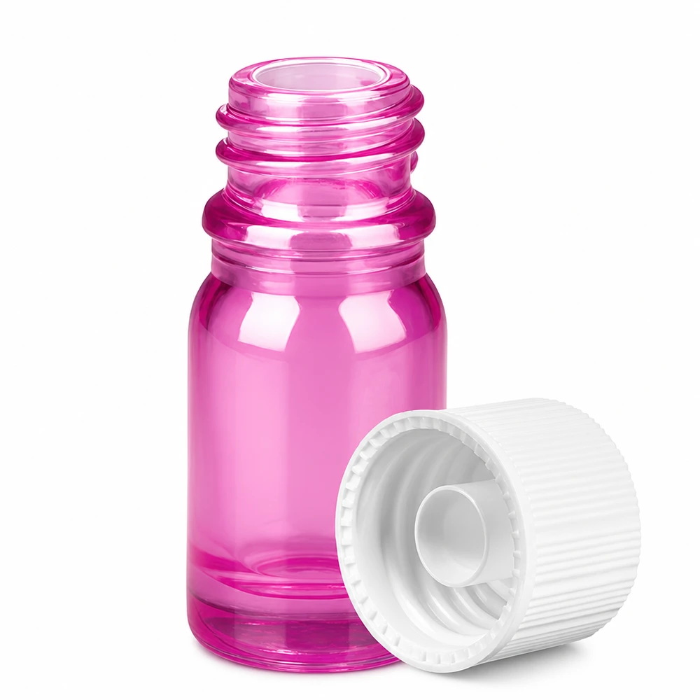 Bottiglia da 5ml con tappo a vite 11mm bianco standard PurpleLine UT18/5 Flacone da farmacia di alta qualità da 5 ml in vetro viola con tappo standard bianco SV