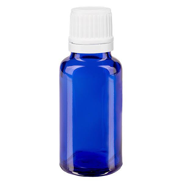 Bottiglia da farmacia blu da 20ml. SV OV bianco/11mm ApoGlas