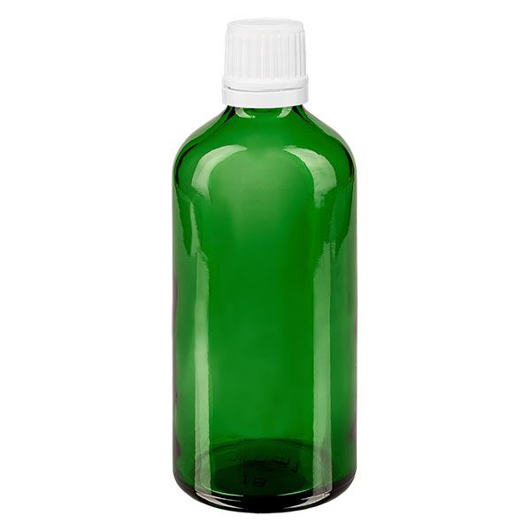 Flacone contagocce verde 100ml OV bianco/0,7mm ApoGlas Flacone contagocce verde 100ml OV bianco/0,7mm ApoGlas