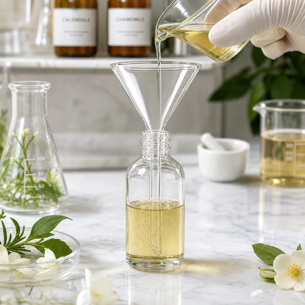 Imbuto di riempimento professionale in vetro soda-lime con apertura ottimale di 55 mm per un lavoro preciso