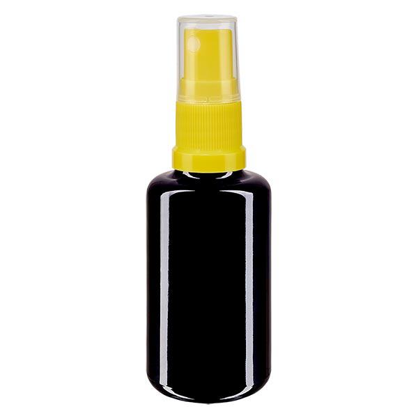 Bottiglia da farmacia viola 30ml con tappo a spruzzo giallo