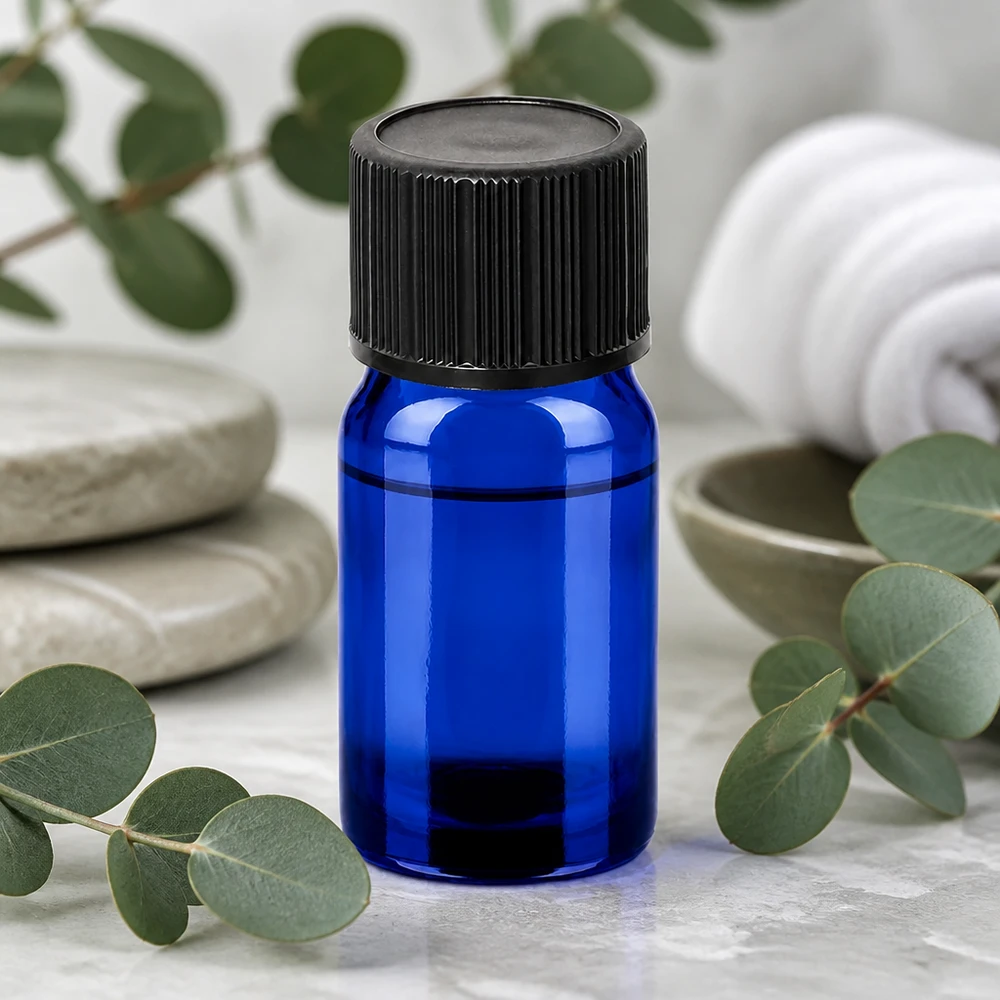 Flacone contagocce da 5 ml 1 mm nero STD BlueLine UT18/5 Flacone in vetro blu da 5 ml con inserto contagocce per sostanze sensibili alla luce e protette dai raggi UV