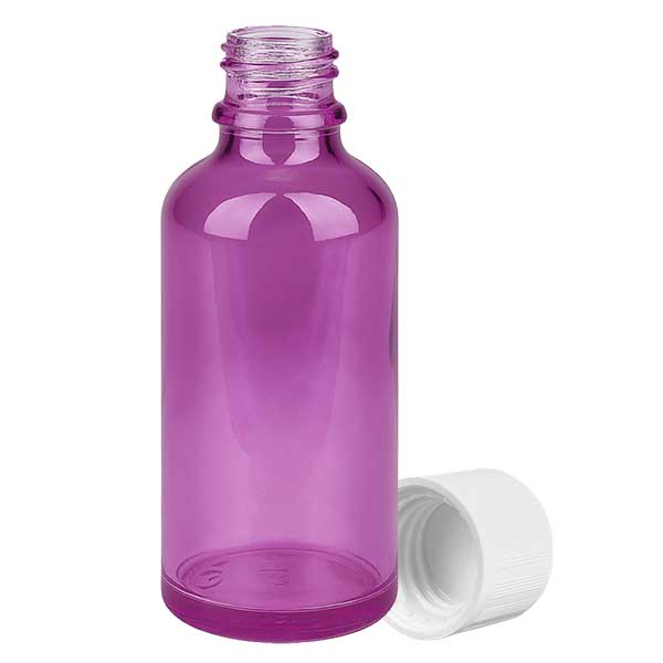Flacone da 50ml tappo a vite 11mm bianco standard a prova di bambino PurpleLine UT18/50