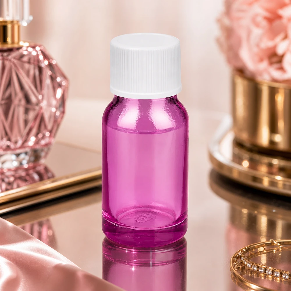 Bottiglia da 10 ml con tappo a vite da 11 mm bianco standard PurpleLine UT18/10 Flacone da collezione da 10 ml in viola trendy con tappo bianco sicuro per gli amanti del profumo