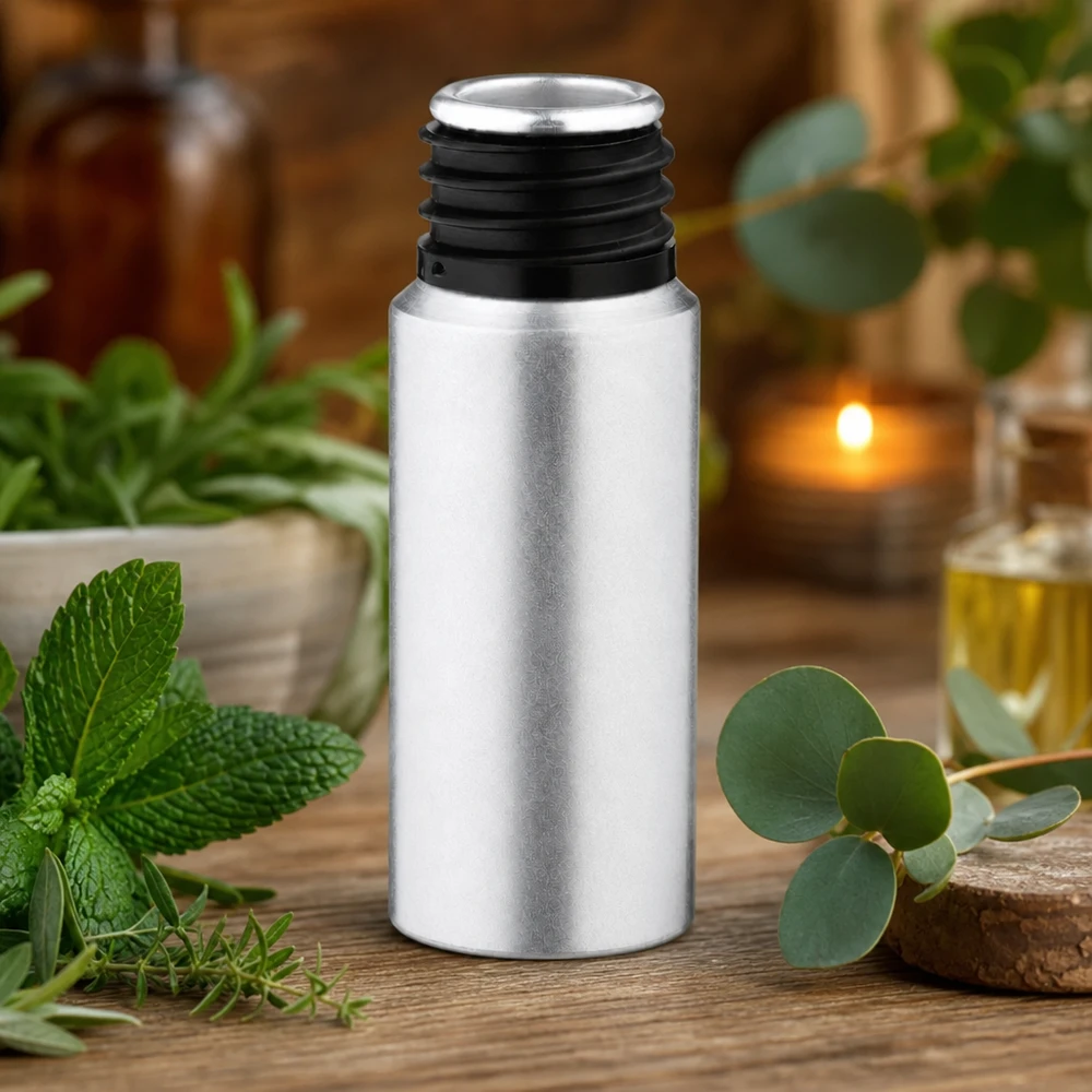 Flacone premium in alluminio colorato da 20 ml protetto dalla luce per principi attivi e oli sensibili
