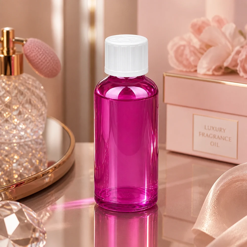 Flacone da 50ml tappo a vite 11mm bianco standard a prova di bambino PurpleLine UT18/50 Robusto flacone multiuso da 50 ml in viola intenso per il laboratorio e l'industria cosmetica