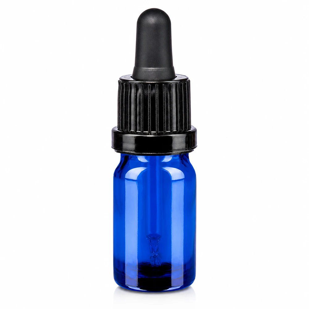 Flacone per pipette da 5 ml nero OV BlueLine UT18/5 Flacone contagocce compatto da 5 ml blu con pipetta nera OV BlueLine UT18/5