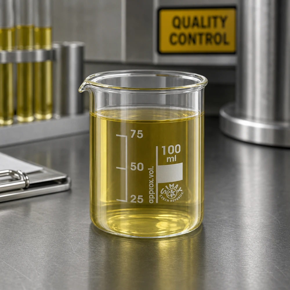 Bicchiere graduato 100ml a basso stampo in vetro borosilicato trasparente per il controllo della qualità